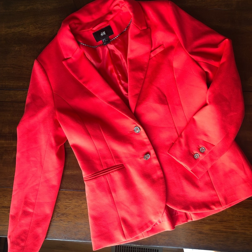 Bright red H&M blazer